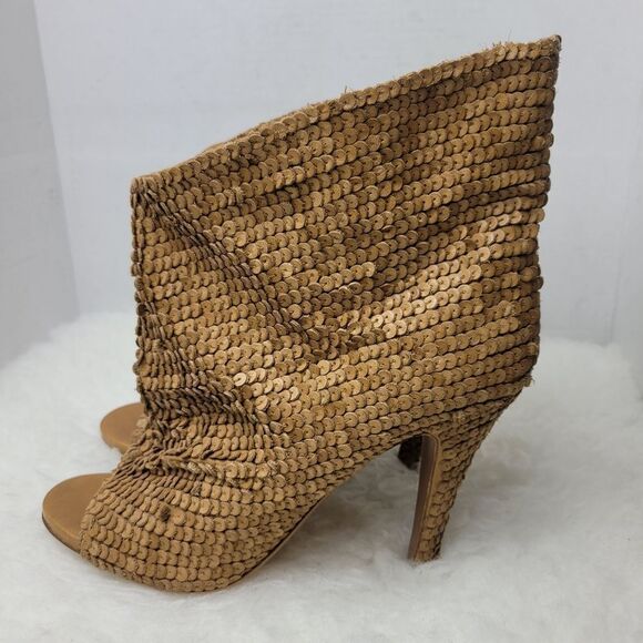 Maison Martin Margiala Womens Bootie Size 9.5 Unfitted Brown Leather Open Toe - Picture 3 of 10